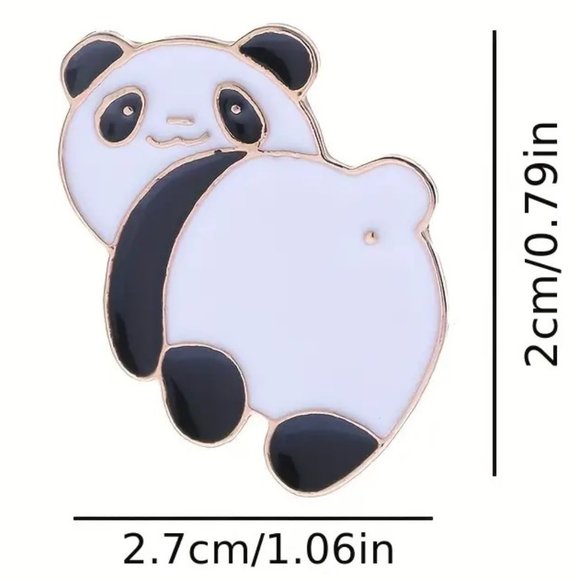 Panda Bear Pin BUTT Enamel Butthole Brooch Funny Bag Charm Metal Backpack Funny - Picture 2 of 2